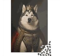 1000 Piece Jigsaw Puzzles for Adults Husky The King Jigsaw Puzzle Adult Wooden Puzzles Family Entertainment Toys 1000pcs (75x50cm)