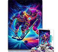 1000 Piece Jigsaw Puzzles for Adults Ice Hockey Sports Puzzles for Adults,Family Game Stress Reliever Difficult Challenge Suitable for Couples (size 75x50cm)