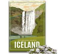 1000 Piece Jigsaw Puzzles for Adults Iceland Skogafoss Waterfal Educational Family Game Wall Decoration Unique Birthday And Xmas Gifts (size 50x70cm)