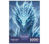 1000 Piece Jigsaw Puzzles for Adults Icy Dragon Portrait Jigsaws for Adults Brain Teaser Game Stress Reliever for Is Ideal As A Gift 52x38cm/1000pcs
