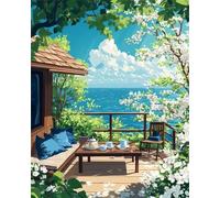1000 Piece Jigsaw Puzzles for Adults, Impossible Hard Difficult Challenging jigsaw puzzle 1000 pieces adult Puzzles Classic Educational Games 75x50cm,Spring Seaside Balcony