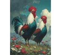 1000 Piece Jigsaw Puzzles for Adults, Impossible Hard Difficult Challenging jigsaw puzzle 1000 pieces adult Puzzles Classic Educational Games 75x50cm,Roosters Cloud Grassland