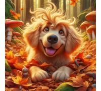 1000 Piece Jigsaw Puzzles for Adults, Impossible Hard Difficult Challenging jigsaw puzzle 1000 pieces adult Puzzles Classic Educational Games 65x65cm, Leaf Golden Retriever