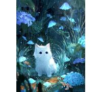 1000 Piece Jigsaw Puzzles for Adults, Impossible Hard Difficult Challenging jigsaw puzzle 1000 pieces adult Puzzles Classic Educational Games 75x50cm,Rain Garden Cat