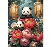 1000 piece Jigsaw Puzzles for Adults Impossible Hard Difficult Challenging Puzzle, jigsaws 1000 pieces for adults Fun Activity & Present for The Whole Family, Theme:Panda Peony