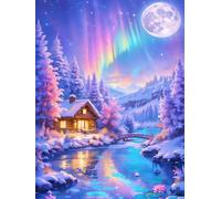 1000 piece Jigsaw Puzzles for Adults Impossible Hard Difficult Challenging Puzzle, jigsaws 1000 pieces for adults Fun Activity & Present for The Whole Family, Theme:Aurora Cabin Scenery