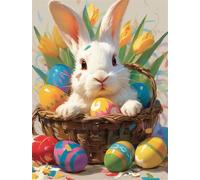 1000 piece Jigsaw Puzzles for Adults Impossible Hard Difficult Challenging Puzzle, jigsaws 1000 pieces for adults Fun Activity & Present for The Whole Family, Theme:Tulip Egg Rabbit