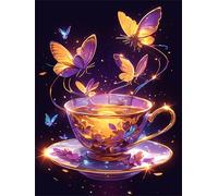 1000 piece Jigsaw Puzzles for Adults Impossible Hard Difficult Challenging Puzzle, jigsaws 1000 pieces for adults Fun Activity & Present for The Whole Family, Theme:Teacup Butterfly