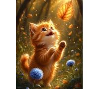 1000 piece Jigsaw Puzzles for Adults Impossible Hard Difficult Challenging Puzzle, jigsaws 1000 pieces for adults Fun Activity & Present for The Whole Family, Theme:Falling Leaf Cat