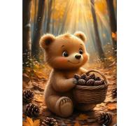 1000 piece Jigsaw Puzzles for Adults Impossible Hard Difficult Challenging Puzzle, jigsaws 1000 pieces for adults Fun Activity & Present for The Whole Family, Theme:Brown Bear Pinecone