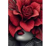 1000 piece Jigsaw Puzzles for Adults Impossible Hard Difficult Challenging Puzzle, jigsaws 1000 pieces for adults Fun Activity & Present for The Whole Family, Theme:Woman Red Petals