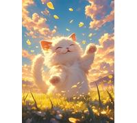 1000 piece Jigsaw Puzzles for Adults Impossible Hard Difficult Challenging Puzzle, jigsaws 1000 pieces for adults Fun Activity & Present for The Whole Family, Theme:Grassland Cat Sunshine