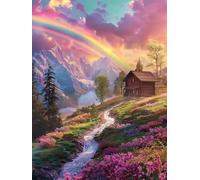 1000 piece Jigsaw Puzzles for Adults Impossible Hard Difficult Challenging Puzzle, jigsaws 1000 pieces for adults Fun Activity & Present for The Whole Family, Theme:Rainbow River Scenery