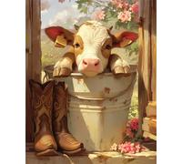 1000 piece Jigsaw Puzzles for Adults Impossible Hard Difficult Challenging Puzzle, jigsaws 1000 pieces for adults Fun Activity & Present for The Whole Family, Theme:Cow Iron Bucket