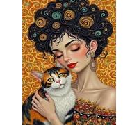 1000 piece Jigsaw Puzzles for Adults Impossible Hard Difficult Challenging Puzzle, jigsaws 1000 pieces for adults Fun Activity & Present for The Whole Family, Theme:Elegant Lady Cat