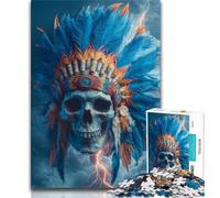 1000 Piece Jigsaw Puzzles for Adults Indian Skull,Help The Brain Exercise Addictive Toys to Cultivate Patience Artists Collection,Fine Art 38x52cm