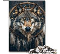 1000 Piece Jigsaw Puzzles for Adults Indian Wolf 1000 Piece Jigsaw Puzzle Challenging DIY Brain Game, Interactive Family Activity (Size 50x75cm)