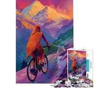 1000 Piece Jigsaw Puzzles for Adults Indian Woman Riding Circle Fun at Home Activities, Home Art Decor Brain Teaser Game for And from 14 Years And over (50x75cm)