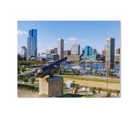 1000 Piece Jigsaw Puzzles for Adults，Inner Harbor with Historic Ships and World Trade Center - Baltimore, Maryland， Difficult Puzzle Fun Creative DIY Toys Gifts for Girls And Boys（50x70cm）-Y55