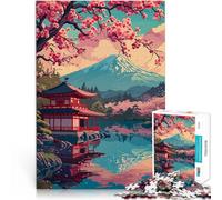 1000 Piece Jigsaw Puzzles for Adults Japan cherry blossoms Made of cardboard for and from 14 years and over Home Educational Games DIY Toys Great gifts and toys。size：26x38cm/10.24x14.96inch