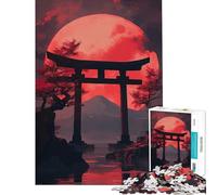1000 Piece Jigsaw Puzzles for Adults Japanese Gate Under Red Mo Fun Activities at Home Presents for Women Family Games Suitable for People Aged 14 And Above (38X52CM)