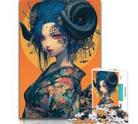 1000 Piece Jigsaw Puzzles for Adults Japanese Geisha Anime,Help The Brain Exercise Addictive Toys to Cultivate Patience Artists Collection,Fine Art 75x50cm