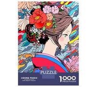 1000 Piece Jigsaw Puzzles for Adults Japanese Kimono Flower Art Jigsaws for Adults Brain Teaser Game Stress Reliever for Is Ideal As A Gift 70x50cm/1000pcs
