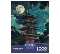 1000 Piece Jigsaw Puzzles for Adults Japanese Pagoda Night Scene-1 Adult Puzzles Hands-on Game Stress Reliever Difficult And Challenge 52x38cm/1000pcs