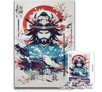 1000 Piece Jigsaw Puzzles for Adults Japanese Samurai Sakura Tough Challenge Brain Teaser Game Suitable for Ages 14 And Up (size 38x26cm)