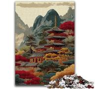 1000 Piece Jigsaw Puzzles for Adults Japanese Style Architecture Difficult Hard Gifts for Friends And Family Suitable for And 14 50x75cm
