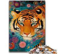 1000 Piece Jigsaw Puzzles for Adults Japanese Style Tiger Stress Reliever Staycation Kill Time with Matching Poster And Trivia Sheet 50x75cm