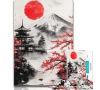 1000 Piece Jigsaw Puzzles for Adults Japanese Temple Cherry Blossoms 1000 Pieces for Adults,Family Educational Games Home Decoration Gift 50x75cm