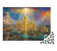 1000 Piece Jigsaw Puzzles for Adults Jerusalem Descending from Heaven Jigsaw Puzzles for Adults Jerusalem Wood Puzzle Challenging Therapeutic Fun Fantasy & Mythology 1000pcs (75x50cm)