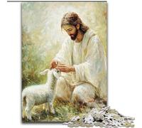 1000 Piece Jigsaw Puzzles for Adults Jesus And The Sheep Puzzles 1000 Pieces for Adults Christmas Halloween Mother's Day New Year Easter Gift (Size 26x38cm)