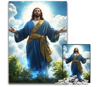 1000 Piece Jigsaw Puzzles for Adults Jesus Wooden Puzzles Games Toys Gift, Enhance Love between Couples for Age 14+ 50X75CM
