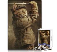 1000 Piece Jigsaw Puzzles for Adults Jigsaw A Cat Playing Golf Toy Intellectual Game But Fun And Humorous Birthday Gift Size 38x26cm