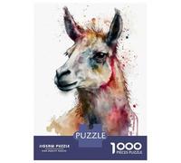 1000 Piece Jigsaw Puzzles for Adults Jigsaw A Llama Watercolor Design Adult Jigsaw Puzzle Hands-on Game Perfect Decoration Challenging Game Gifts 38x26cm/1000pcs