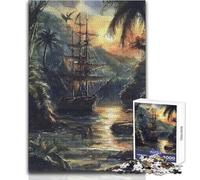 1000 Piece Jigsaw Puzzles for Adults Jigsaw A Pirate Ship Sails Toy Intellectual Game But Fun And Humorous Birthday Gift Size 38x52cm
