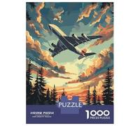 1000 Piece Jigsaw Puzzles for Adults Jigsaw A380 Plane Flying Sky Tree Jigsaws for Adults DIY Toys Birthday Present Challenging Game Gifts 52x38cm/1000pcs