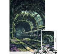 1000 Piece Jigsaw Puzzles for Adults Jigsaw Abandoned Train Station Hands-on Game Family Activities Educational Toy Help The Brain Exercise (38X52CM)