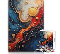1000 Piece Jigsaw Puzzles for Adults Jigsaw Abstract Golden Orbs And Flowing Colors V Toy Intellectual Game But Fun And Humorous Birthday Gift Size 50x75cm