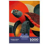 1000 Piece Jigsaw Puzzles for Adults Jigsaw Abstract Turtle Art with Geometric Shapes Jigsaws for Adults DIY Toys Birthday Present Challenging Game Gifts 38x26cm/1000pcs