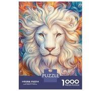1000 Piece Jigsaw Puzzles for Adults Jigsaw Abstract White Lion Portrait Adult Jigsaw Puzzle Hands-on Game Perfect Decoration Challenging Game Gifts 52x38cm/1000pcs