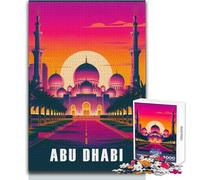 1000 Piece Jigsaw Puzzles for Adults Jigsaw Abu Dhabi Grand Mosque Art Poster Toy Intellectual Game But Fun And Humorous Birthday Gift Size 38x26cm