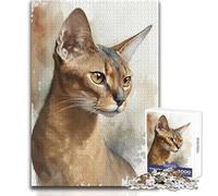 1000 Piece Jigsaw Puzzles for Adults Jigsaw Abyssinian Cat Elegance Toy Intellectual Game But Fun And Humorous Birthday Gift Size 50x75cm