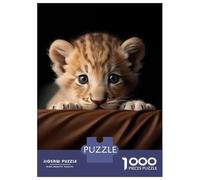 1000 Piece Jigsaw Puzzles for Adults Jigsaw Adorable Lion Cub Portrait Adult Jigsaw Puzzle Hands-on Game Perfect Decoration Challenging Game Gifts 38x26cm/1000pcs