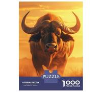 1000 Piece Jigsaw Puzzles for Adults Jigsaw African Buffalo Sunset Portrait Adult Jigsaw Puzzle Toy Wall Decor A Work of Art Fun Activities at Home 70x50cm/1000pcs