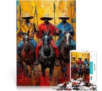 1000 Piece Jigsaw Puzzles for Adults Jigsaw African Tribesmen Ride Spielspielzeug einzigartiges Herausforderungsspiel52x38cm