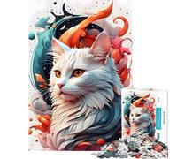 1000 Piece Jigsaw Puzzles for Adults Jigsaw Ai Cat Or Vector Cat 1000 Jigsaw Puzzle Home Decoration Toys Birthday Present Challenging Family Fun Game (50x75cm)