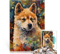 1000 Piece Jigsaw Puzzles for Adults Jigsaw Akita Puppy Art Für Familienspaß Wunschliste mit dem Weihnachtsmann38x26cm